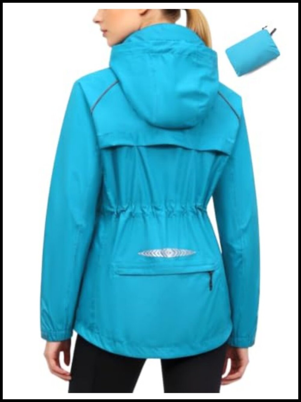 Women's Waterproof Cycling Rain Jacket Packable Hood Fitted